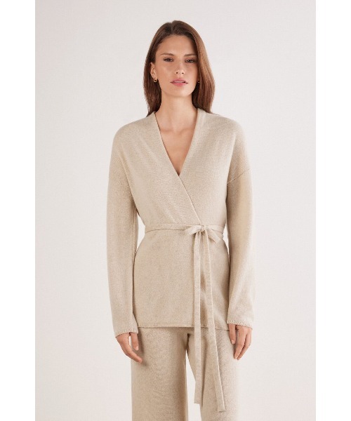 カーディガン CARDIGAN CON CINTURA 100% CASHMERE レディースの画像