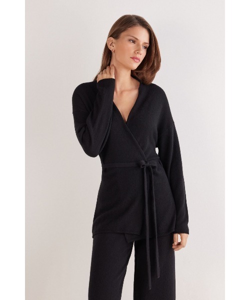 カーディガン CARDIGAN CON CINTURA 100% CASHMERE レディースの画像