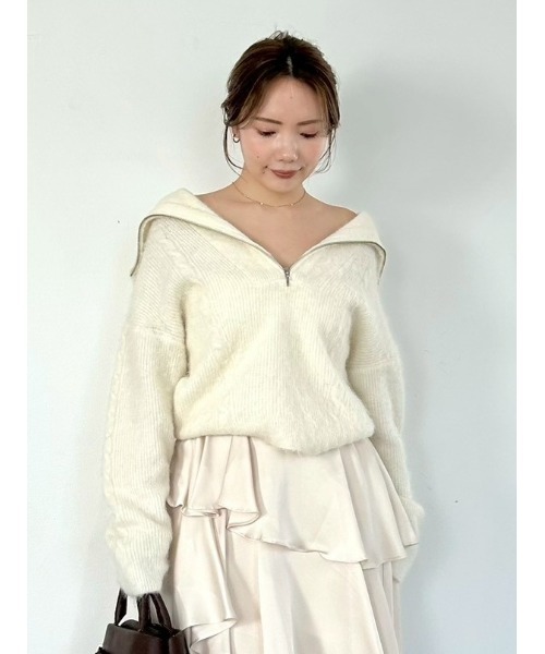 FRAY I.D アルパカシャギーニット ホワイト FRAY I.D（フレイ・アイディー） ニット セーター アルパカシャギー