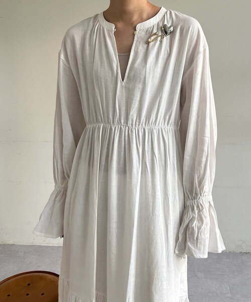 「SHENERY」 長袖ワンピース 38 レッド レディース_画像9