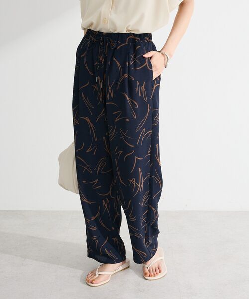 「Green Parks」 「chocol raffine robe」イージーパンツ FREE ネイビー レディース_画像5