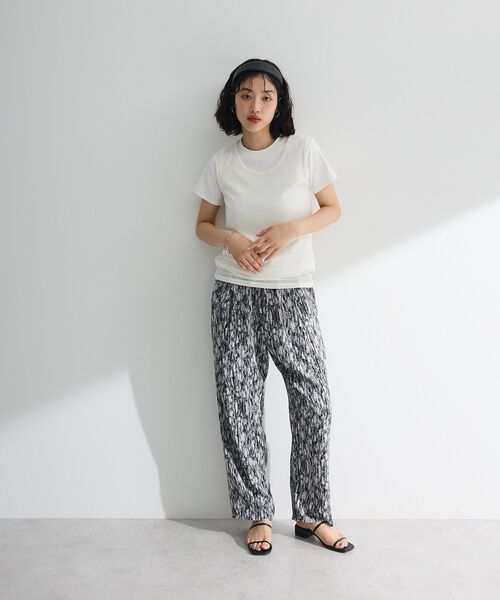 「Green Parks」 「chocol raffine robe」イージーパンツ FREE ネイビー レディース_画像9