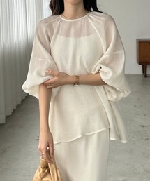 「Louere」 長袖ブラウス LARGE ピンクベージュ レディースの画像5