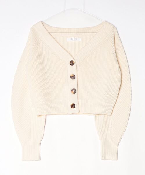 Her lip to ノーカラーニットジャケット ホワイト ZOZO限定】オリジナルボタンノーカラーニットジャケット（ノーカラー