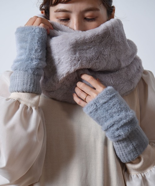 CALIFORNIA OUTFITTERS 手袋 8E15 ふわもこ モヘア風 保湿加工2way