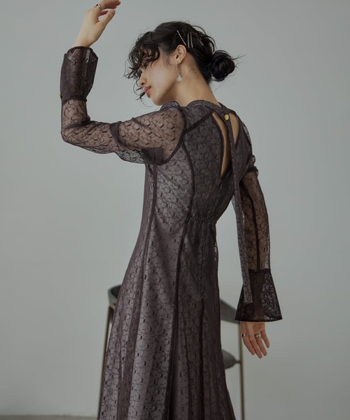 「niana」 長袖ワンピース M ブラック レディース_画像7