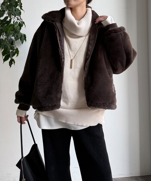 DouDou ファーアウター DouDou（ドゥドゥ） コート アウター 「WEB限定」フェイクミンク