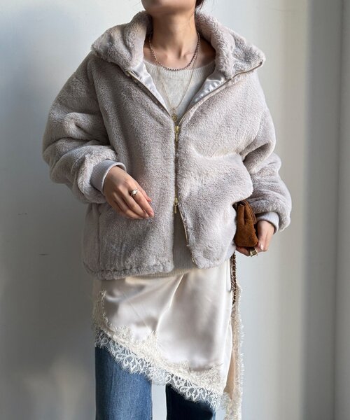 DouDou（ドゥドゥ） コート アウター 「WEB限定」フェイクミンク