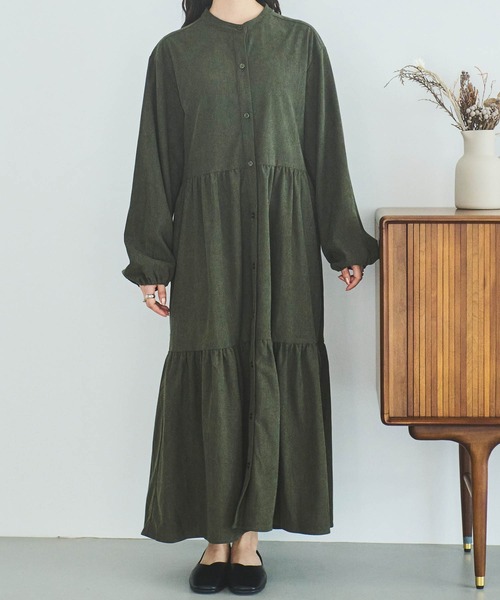 「mil」 長袖ワンピース S チャコールグレー レディース_画像2