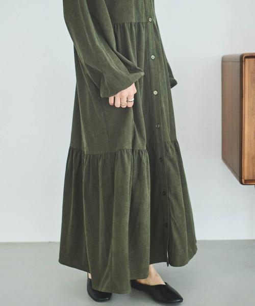 「mil」 長袖ワンピース S チャコールグレー レディース_画像9