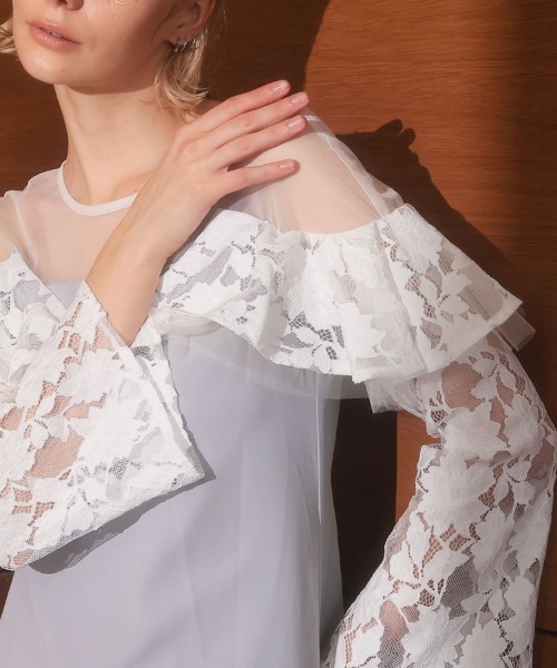 ドレス 「ANDRESD」lace raffle dress 結婚式 パーティードレス オケージョンドレス お呼ばれ 二次会 成人式 同窓会