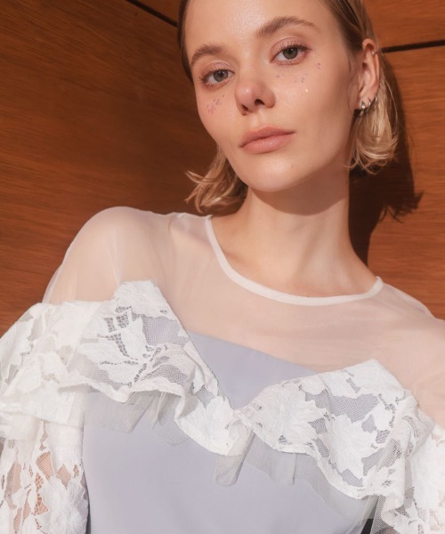 ドレス 「ANDRESD」lace raffle dress 結婚式 パーティードレス オケージョンドレス お呼ばれ 二次会 成人式 同窓会