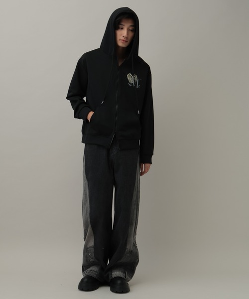 MUCENT（ムセント） パーカー 「UNISEX」MUCENT／レオパード フードZIP