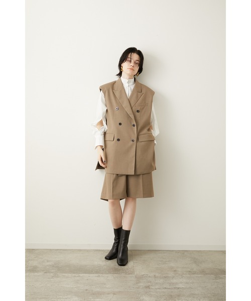 7/31までの出品 lapeaudegem/テックベスト la peau de gem（ラポドゥジェム） ベスト FREE ブラック レディース