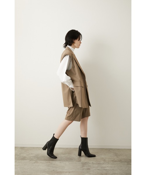 専用です　LA PEAU DE GEM ベージュ ダブルブレスト ベスト la peau de gem（ラポドゥジェム） ベスト FREE ブラック レディース