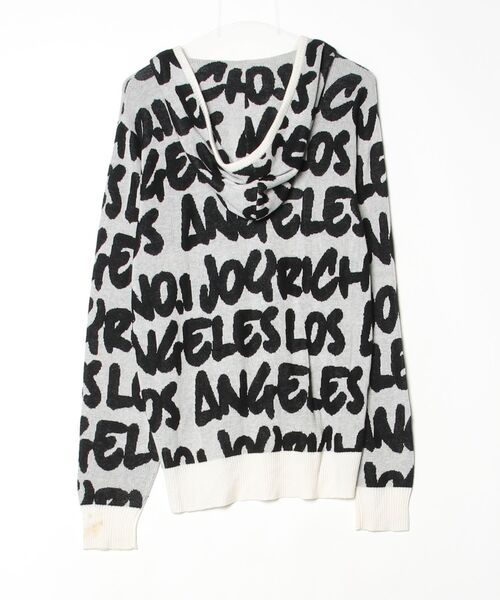 「JOYRICH」 花柄ニットカーディガン M ホワイト レディース_画像2