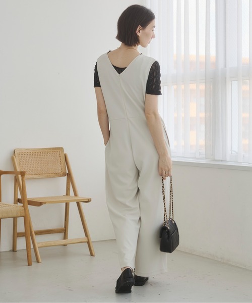 ANGIE サロペット オーバーオール 「セットアップ対応」Vネック