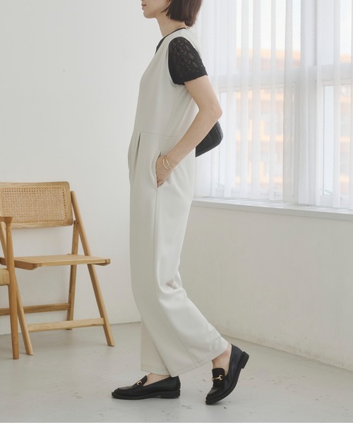ANGIE サロペット オーバーオール 「セットアップ対応」Vネック