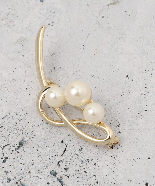 流線型ゴールドブローチ 真珠付き THE SHOP TK ブローチ アソートブローチ レディース : ZOZOTOWN Yahoo