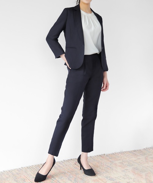 「Flolia」 テーラードジャケット 2L グレー レディース_画像8