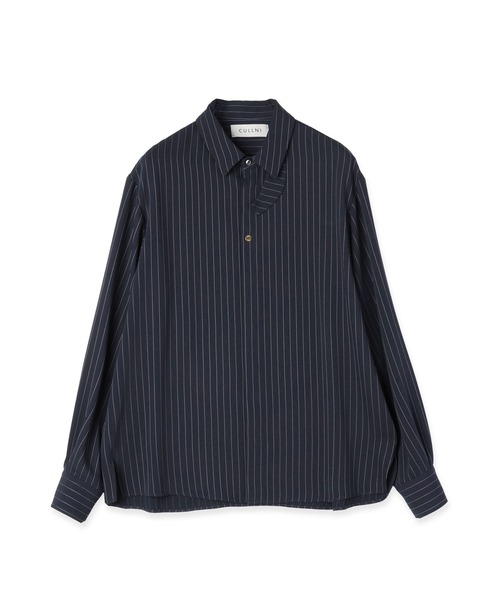 CULLNI（クルニ） シャツ Stripe Double Cloth Chin Tab Long Sleeve