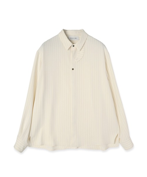 CULLNI（クルニ） シャツ Stripe Double Cloth Chin Tab Long Sleeve