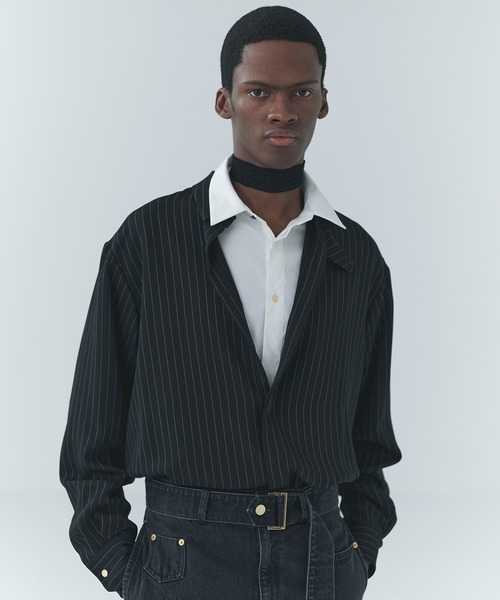 CULLNI（クルニ） シャツ Stripe Double Cloth Chin Tab Long Sleeve