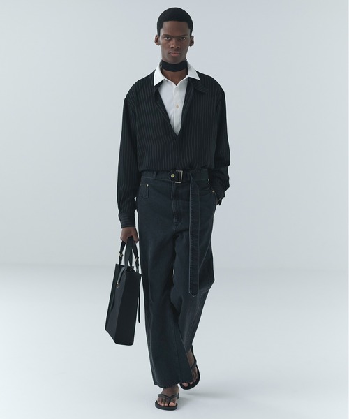 CULLNI（クルニ） シャツ Stripe Double Cloth Chin Tab Long Sleeve