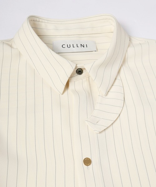 CULLNI（クルニ） シャツ Stripe Double Cloth Chin Tab Long Sleeve