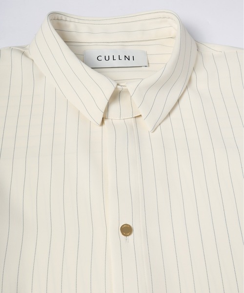 美品　CULLNI ストライプ ボタンダウンシャツ CULLNI（クルニ） シャツ Stripe Double Cloth Chin Tab Long Sleeve