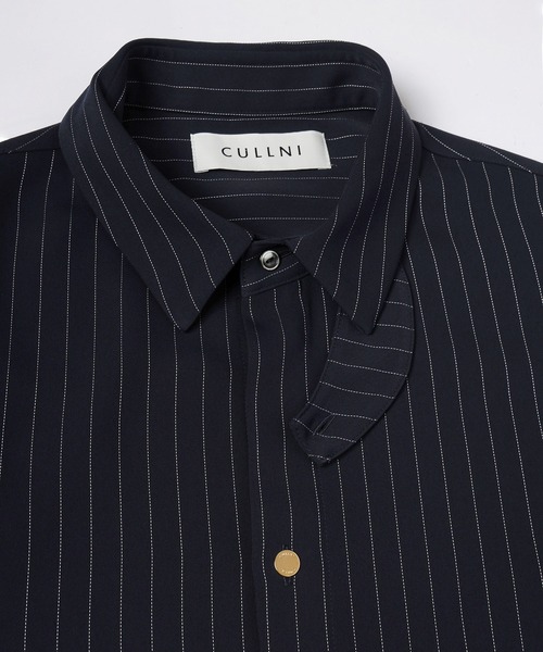 CULLNI（クルニ） シャツ Stripe Double Cloth Chin Tab Long Sleeve