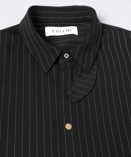 美品　CULLNI ストライプ ボタンダウンシャツ CULLNI（クルニ） シャツ Stripe Double Cloth Chin Tab Long Sleeve