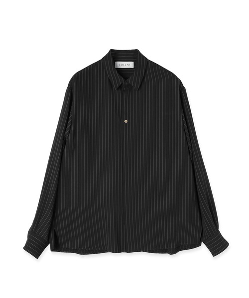 CULLNI（クルニ） シャツ Stripe Double Cloth Chin Tab Long Sleeve
