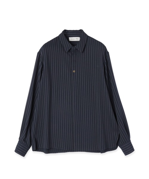 CULLNI（クルニ） シャツ Stripe Double Cloth Chin Tab Long Sleeve