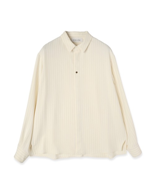 CULLNI（クルニ） シャツ Stripe Double Cloth Chin Tab Long Sleeve