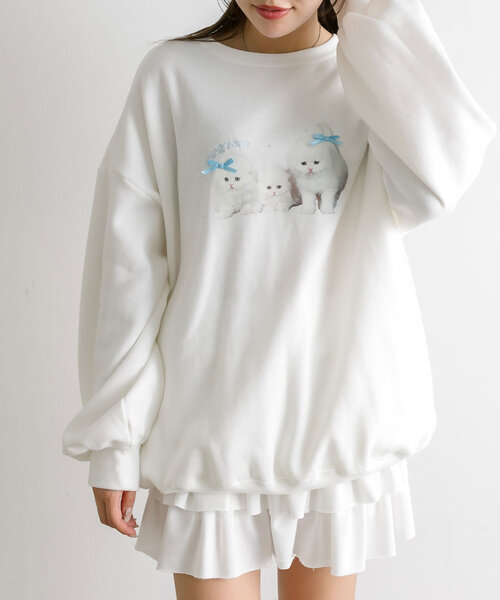 「OLIVE des OLIVE」 スウェットカットソー FREE ホワイト レディース_画像2