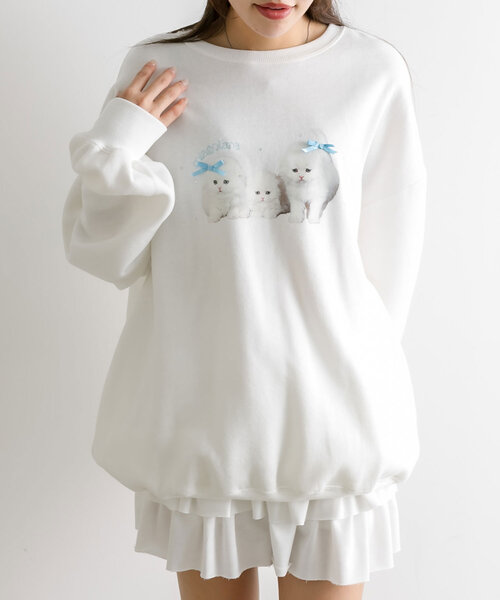 「OLIVE des OLIVE」 スウェットカットソー FREE ホワイト レディース_画像3