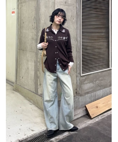 SLY（スライ） ニット セーター WESTERN STUDS KNIT SHIRT ウェスタン