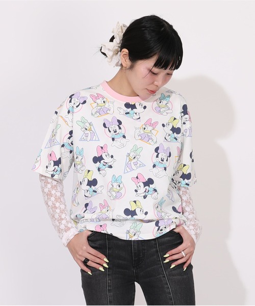 Disney（ディズニー） tシャツ 半袖 親子お揃い WEB限定 パステル総柄T