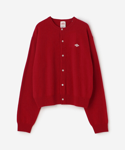 DANTON ウールカーディガン レッド 36 Danton（ダントン） ニットカーディガン 36 レッド レディース