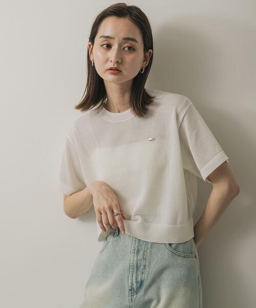 「SENSE OF PLACE by URBAN RESEARCH」 半袖ニット ONE オフホワイト レディース_画像2