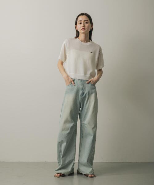 「SENSE OF PLACE by URBAN RESEARCH」 半袖ニット ONE オフホワイト レディース_画像4