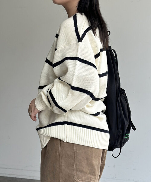 「CPCM」 「U.S.POLO ASSN.」長袖ニット MEDIUM アイボリー レディース_画像3
