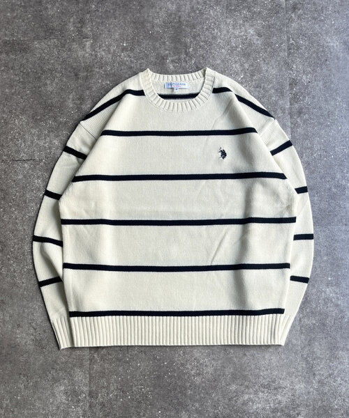 「CPCM」 「U.S.POLO ASSN.」長袖ニット MEDIUM アイボリー レディース_画像7