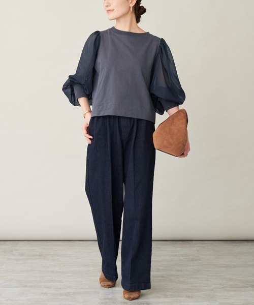 「VERMEIL par iena」 デニムパンツ 38 ネイビー レディースの画像