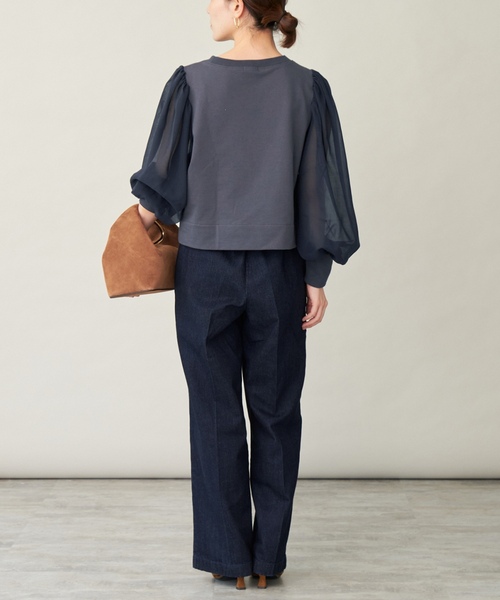 「VERMEIL par iena」 デニムパンツ 38 ネイビー レディースの画像