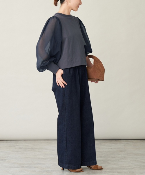 「VERMEIL par iena」 デニムパンツ 38 ネイビー レディースの画像