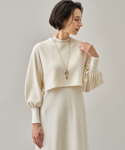 「ANAYI」 ニットワンピース 34 ライトグレー レディース_画像7
