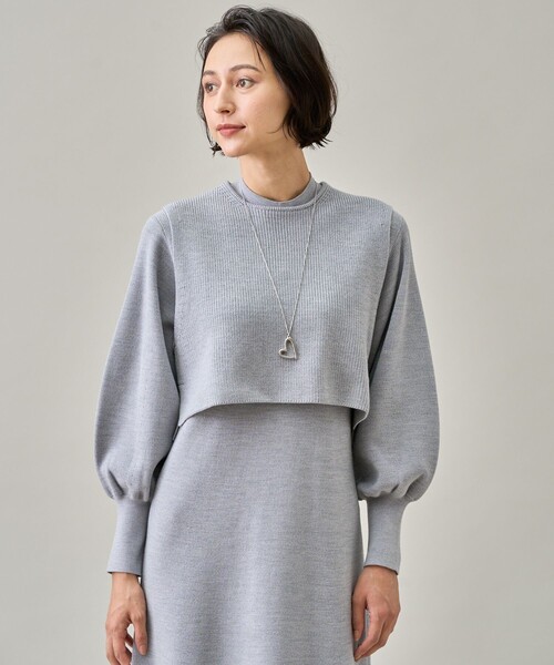 「ANAYI」 ニットワンピース 34 ライトグレー レディース_画像9