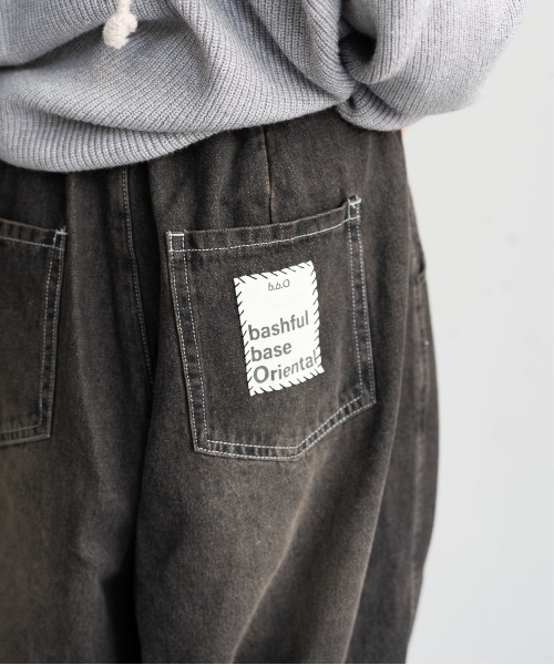 「bashful base Oriental」 デニムパンツ MEDIUM ブラック メンズ_画像3